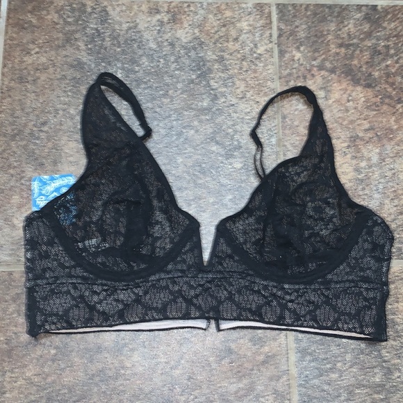 🔥 Free People Women's Lace Underwire Bra Black M NWT - Picture 3 of 7